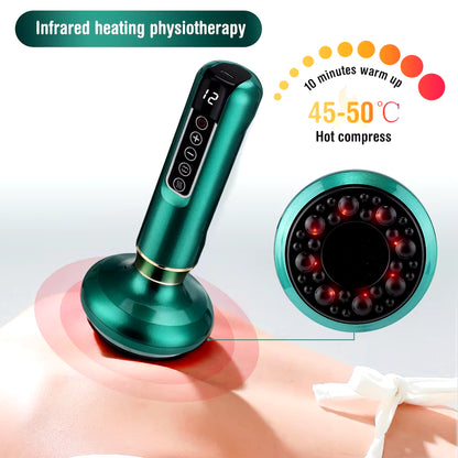 Electric Cupping Massager Vacuum Suction Cup Guasha anti Cellulite Beauty Scraping Infrared Heat Slimming Massage Therapy