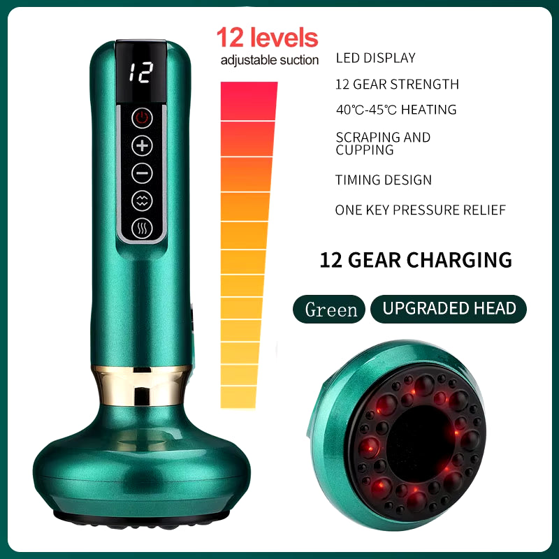 Electric Cupping Massager Vacuum Suction Cup Guasha anti Cellulite Beauty Scraping Infrared Heat Slimming Massage Therapy