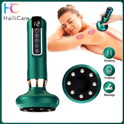 Electric Cupping Massager Vacuum Suction Cup Guasha anti Cellulite Beauty Scraping Infrared Heat Slimming Massage Therapy