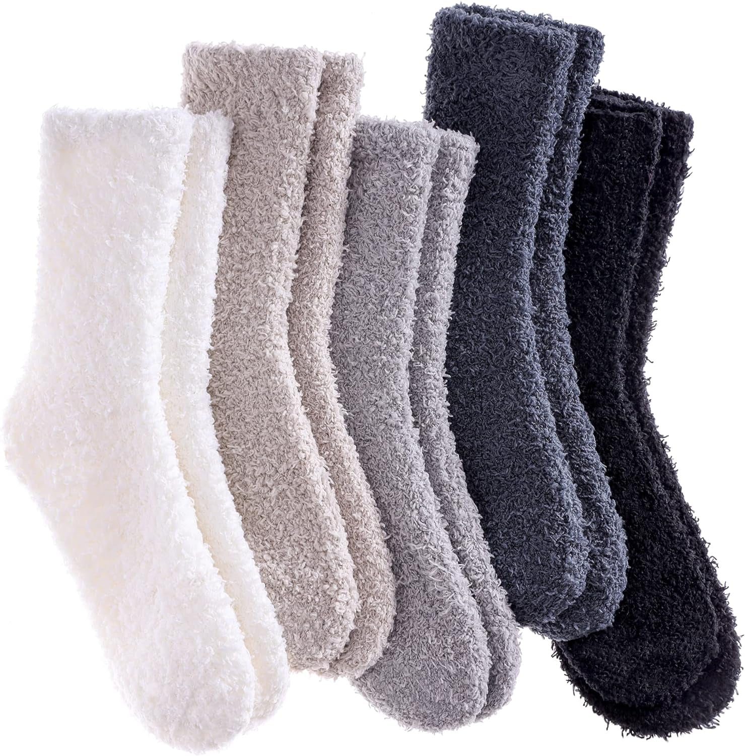 5/6 Pairs Womens Super Soft Fuzzy Plush Warm Winter Home Sleeping Slipper Socks